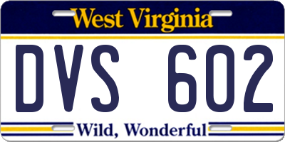 WV license plate DVS602