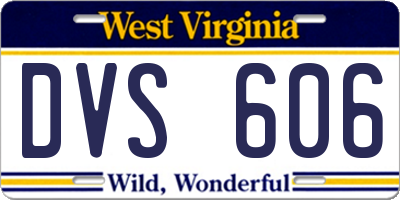 WV license plate DVS606