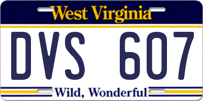 WV license plate DVS607