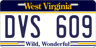 WV license plate DVS609