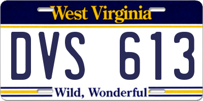 WV license plate DVS613