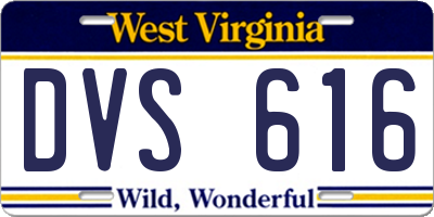 WV license plate DVS616