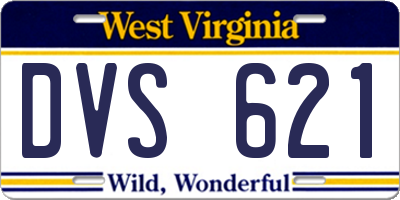 WV license plate DVS621