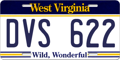 WV license plate DVS622