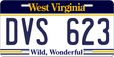 WV license plate DVS623