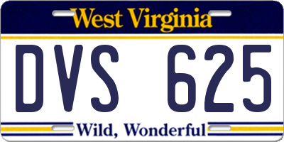 WV license plate DVS625