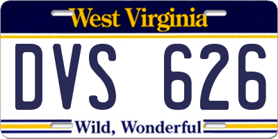 WV license plate DVS626