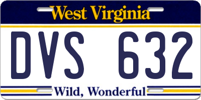 WV license plate DVS632