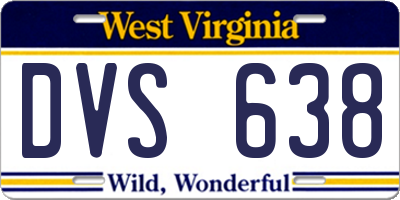 WV license plate DVS638