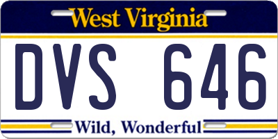 WV license plate DVS646