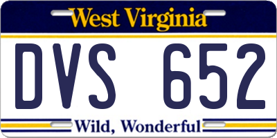 WV license plate DVS652