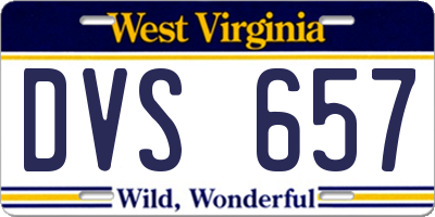 WV license plate DVS657