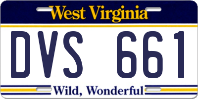 WV license plate DVS661
