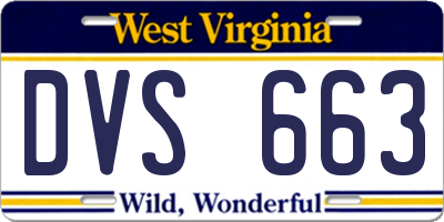 WV license plate DVS663