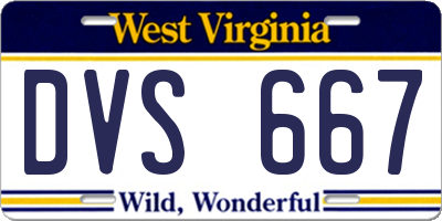 WV license plate DVS667