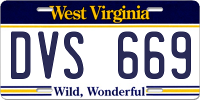 WV license plate DVS669