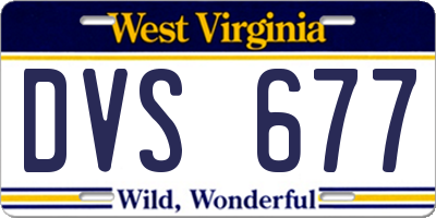 WV license plate DVS677