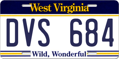 WV license plate DVS684