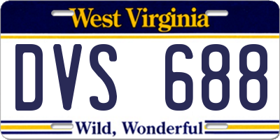 WV license plate DVS688