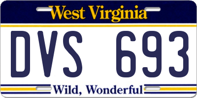 WV license plate DVS693
