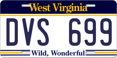 WV license plate DVS699