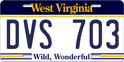 WV license plate DVS703