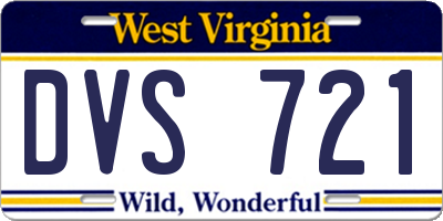 WV license plate DVS721