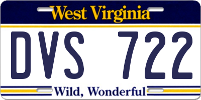 WV license plate DVS722