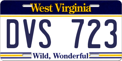 WV license plate DVS723