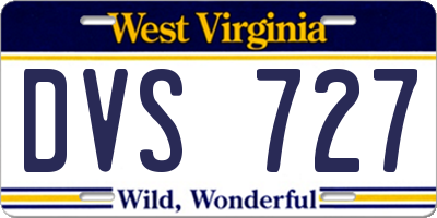 WV license plate DVS727