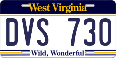 WV license plate DVS730