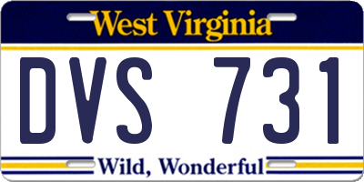 WV license plate DVS731