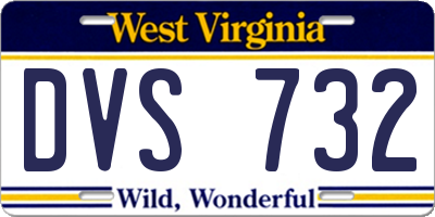 WV license plate DVS732