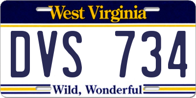 WV license plate DVS734