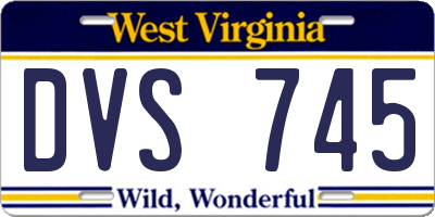 WV license plate DVS745