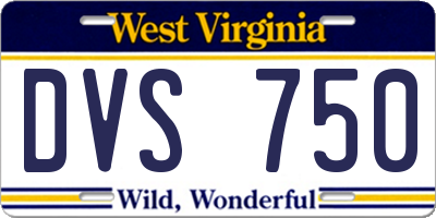 WV license plate DVS750