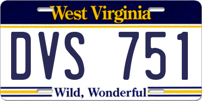 WV license plate DVS751