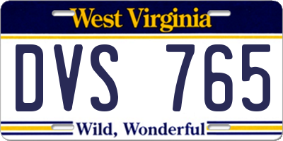 WV license plate DVS765