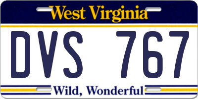 WV license plate DVS767