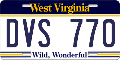 WV license plate DVS770