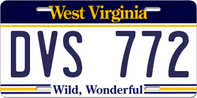 WV license plate DVS772