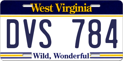 WV license plate DVS784