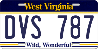 WV license plate DVS787