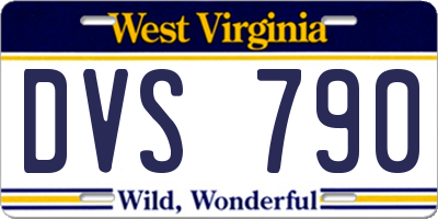 WV license plate DVS790