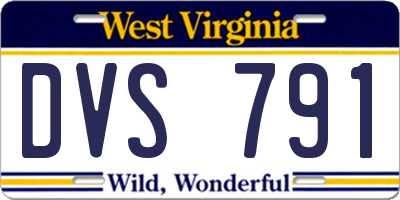 WV license plate DVS791
