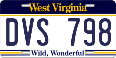 WV license plate DVS798