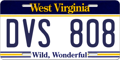 WV license plate DVS808