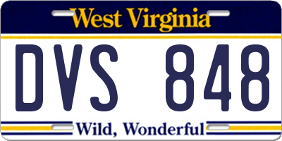 WV license plate DVS848