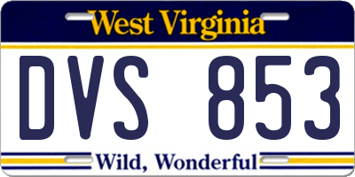 WV license plate DVS853