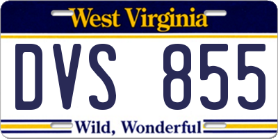WV license plate DVS855